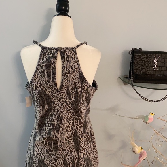 Ivtro Leopard Print Spaghetti women dress Gray& white colour round neck slim fit - Picture 5 of 7